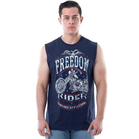 COPY - Way To Celebrate Men's Americana Graphic Muscle Tank Top, Size L - Picture 2 of 8